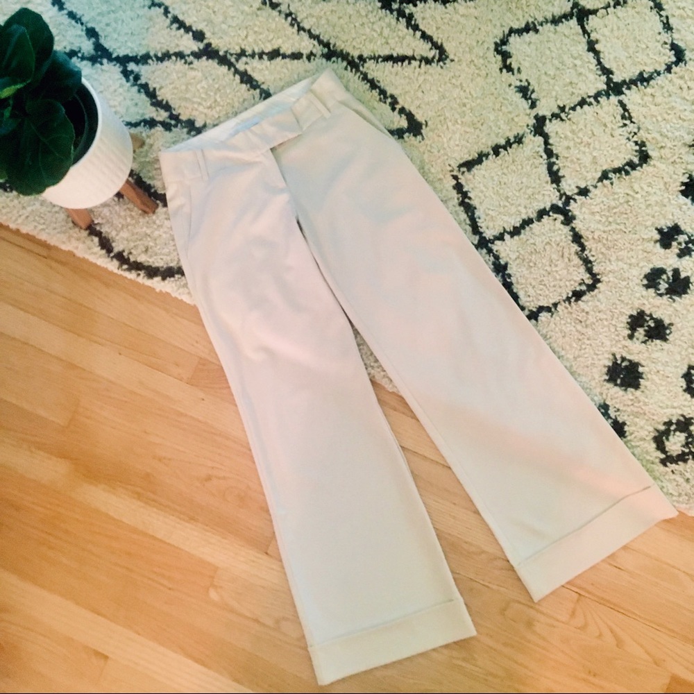 Wide Leg Cuffed Trousers